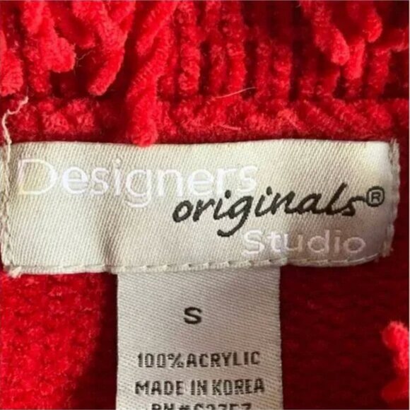 Designers Originals Studio Chenille Long Sleeve Sweater Fringe Collar Size Small - Picture 6 of 7